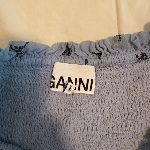 GANNI Blue Floral Mini Skirt Size 36 (US 4) - Picture 3 of 5